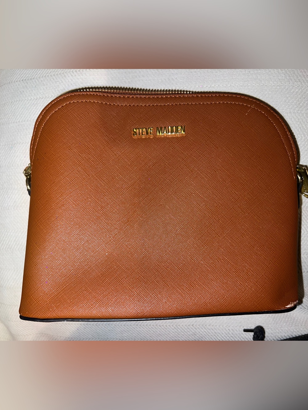 Steve Madden Brown Crossbody Bag with Gold Hardware
